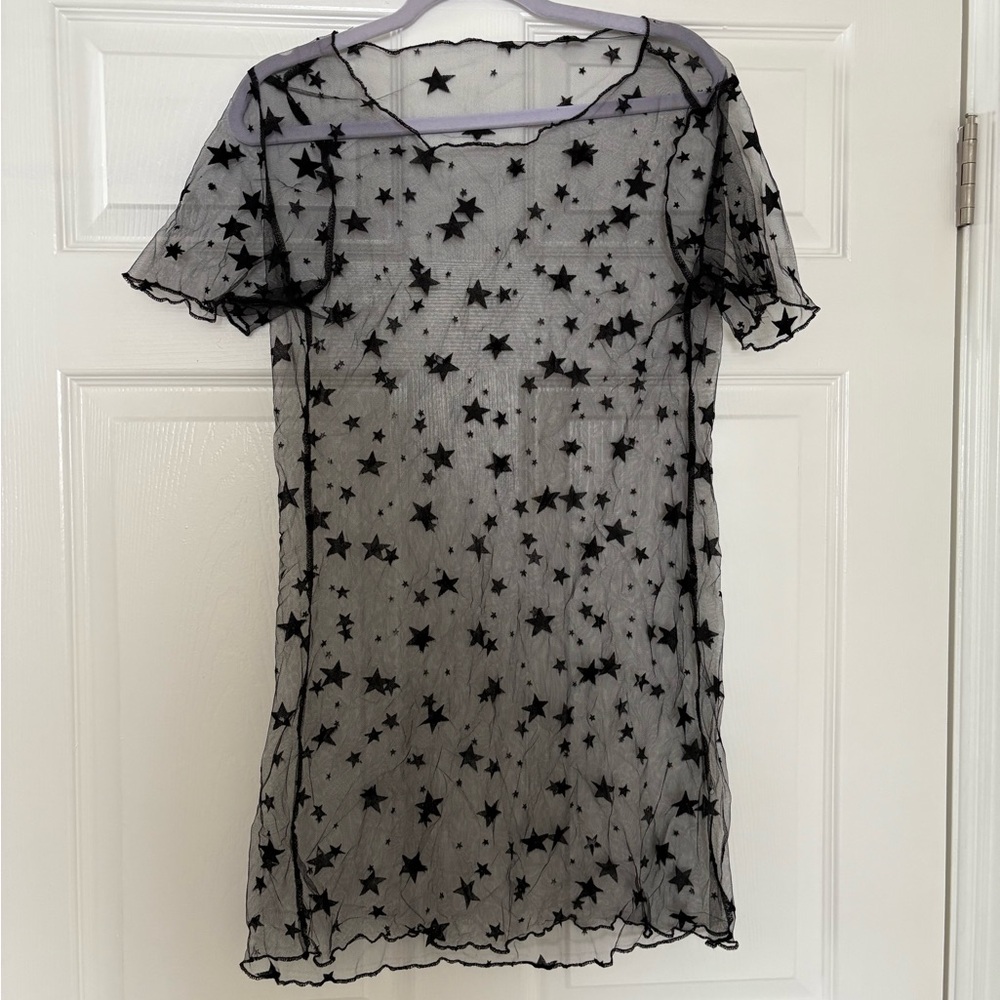Sheer Black Star Dress